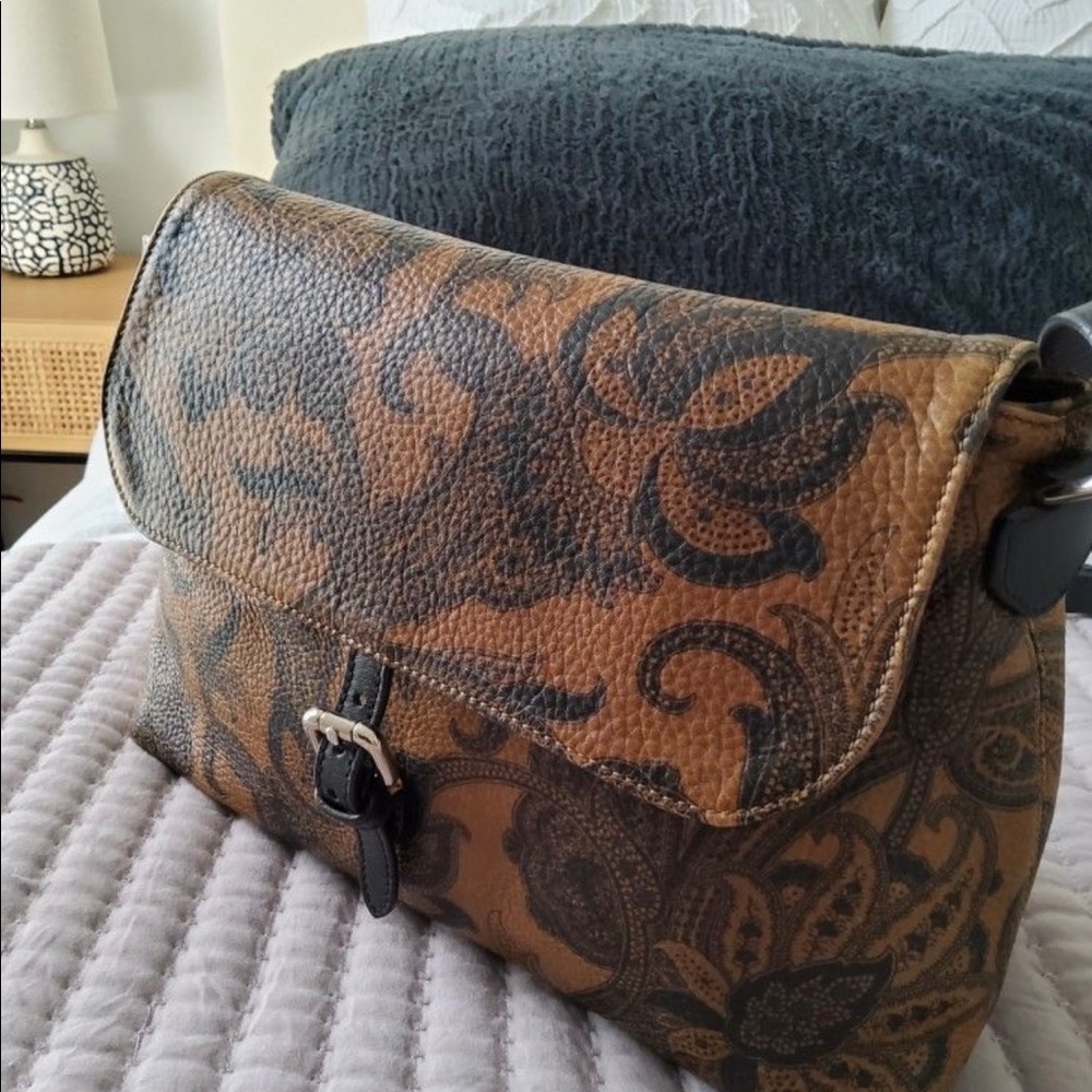 Etro Crossbody Small Bag Brown and Black Paisley - Picture 6 of 10